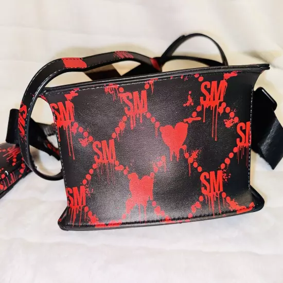 Steve Madden Bevelyn Satchel Halloween Limited Editon Bloody Hearts Red & Black