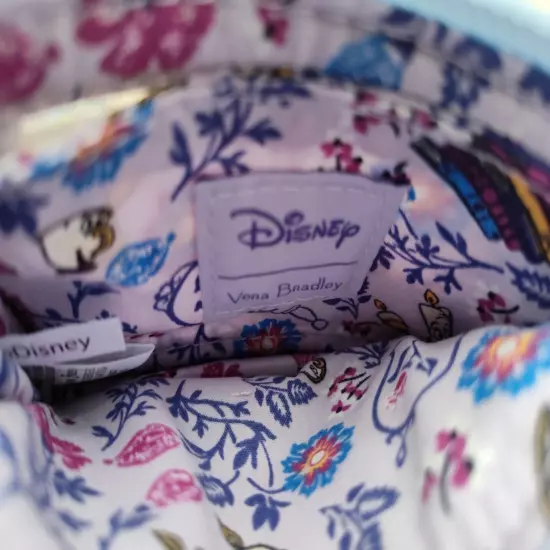 NWT Vera Bradley Disney Beauty And The Beast Embroidered Illuminere Zip ID Case