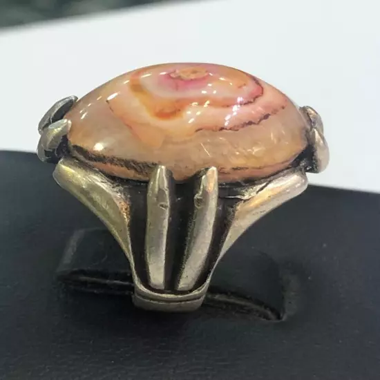 Men Silver Ring 925 Sterling Yemen Agate Aqeeq خاتم عقيق سليماني عين ايراني