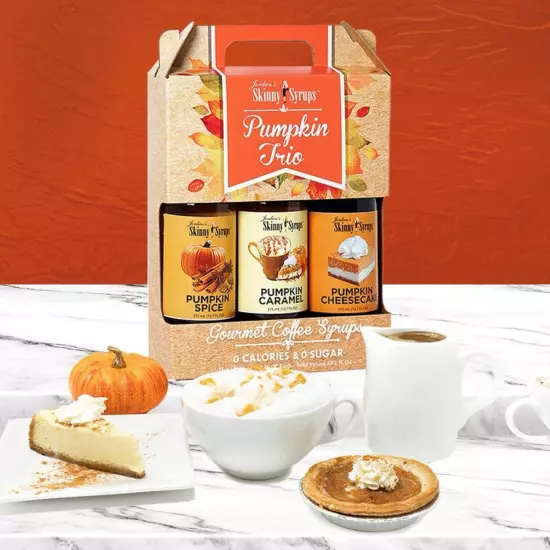 Jordans Sugar Free Skinny Syrups 3 Pack: Pumpkin Spice, Pumpkin Caramel, Pumpkin