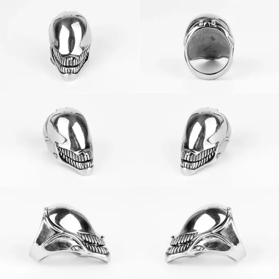 Stainless Steel Men Domineering high quality Pill Poison Secret Compartment Ring