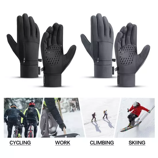 Men Winter Waterproof Touchscreen Pocket -Slip Fleece Thermal Q7V1