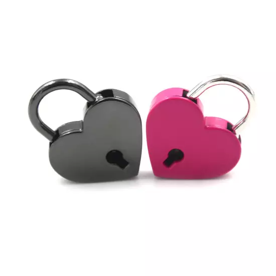 Mini Padlock Love Heart Shape Padlock Tiny Luggage Bag Case Lock With Key.vm