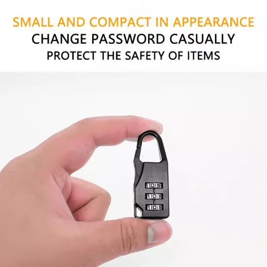 Small Combination Lock, 3 Digit Mini Padlock for Locker, Luggage Lock, Backpack