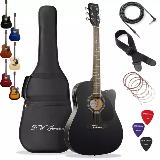 Thinline Cutaway Acoustic Electric Guitar with Gig Bag - Right Handed