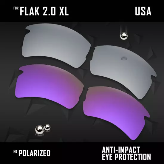 Anti Scratch Polarized Replacement Lenses for-Oakley Flak 2.0 XL OO9188 Options