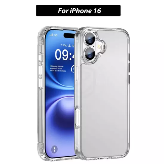 iPhone 16 Pro Max Plus Case Crystal Clear Anti-Yellow Hard Shockproof For Apple