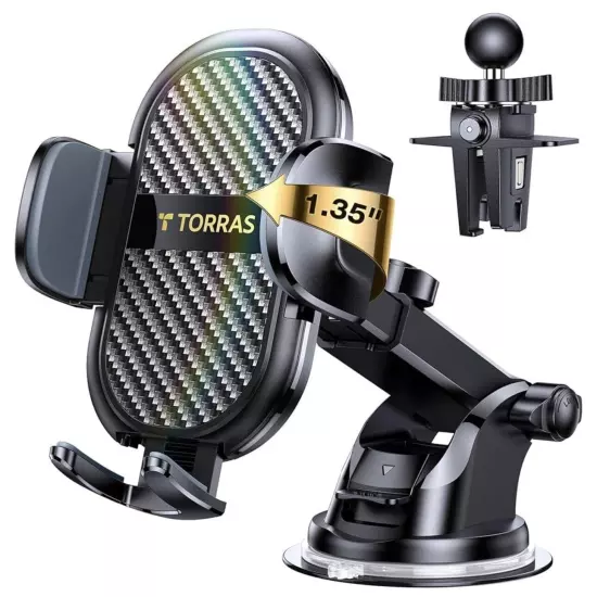 Torras Universal Car Phone Mount Holder Ultra Durable Black New