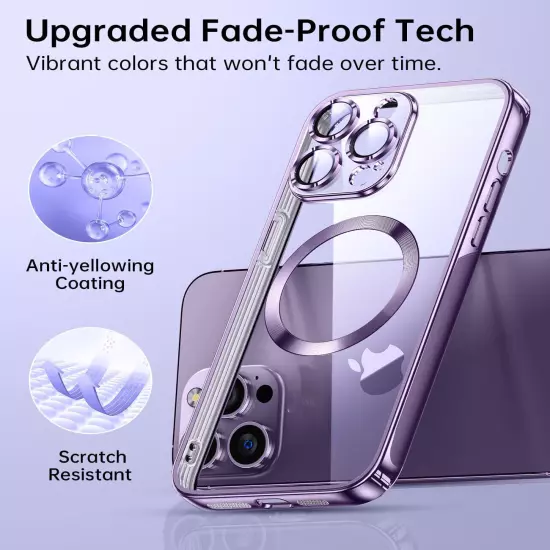 For Apple iPhone 16 15 14 13 12 11 Pro Max Clear Case Slim Plating Mag Cover