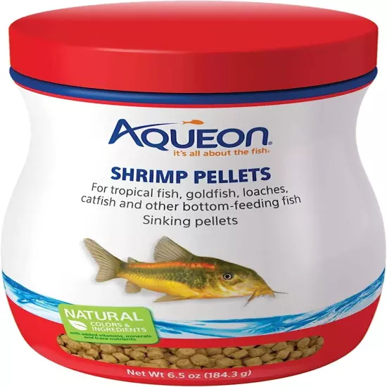 Aqueon Shrimp Pellets Sinking Food for Tropical Fish Goldfish Loaches Catfish