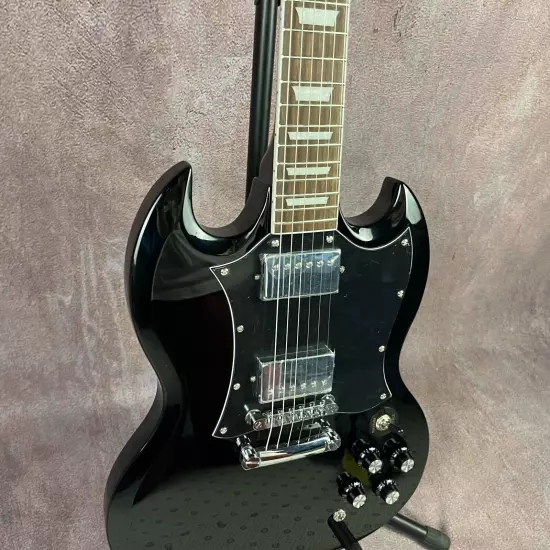 Black SG Electric Guitar Solid mahogany Chrome hardware Rose wood fingerboard