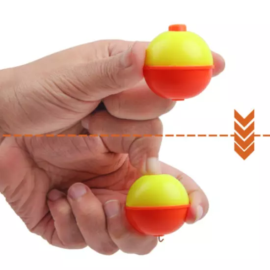 Fishing Floats Bobbers 0.5"-2" Snap-On Buoy Float Ball Fishing Bobber 20/50Pcs