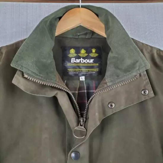 $679 BARBOUR Large Made in Italy Mens Oilskin Wax Trapper Endurance Jacket Pouch