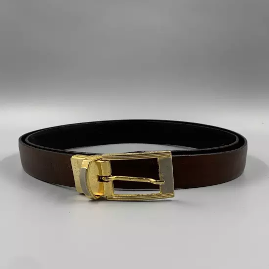 MOD. BREV. Men’s Leather Belt Reversible Black/Brown Size 40/100