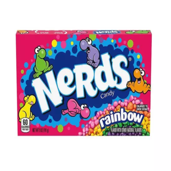 2 Pack - Rainbow Nerds 5oz (141.7g) box tiny tangy crunchy candy