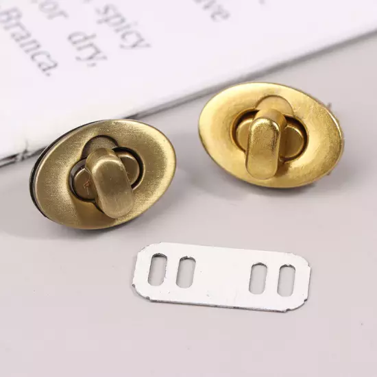 Metal Oval Twist Lock Clasp Turn Lock For DIY Handbag Purse Luggage Hardware