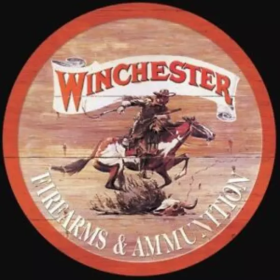 Winchester Hunting Outdoors Logo Retro Vintage Round Metal Sign 12 x 12 Inches