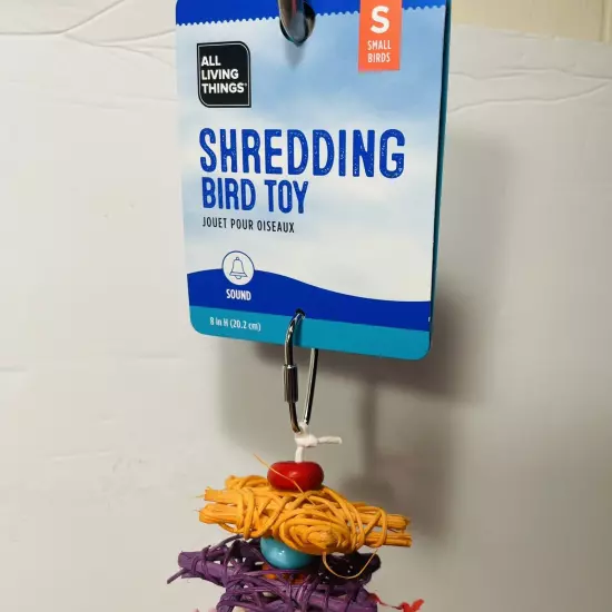 Shredding Chewing Foraging Toy Cockatiel Cage Toy Bird Preening with Bell Small