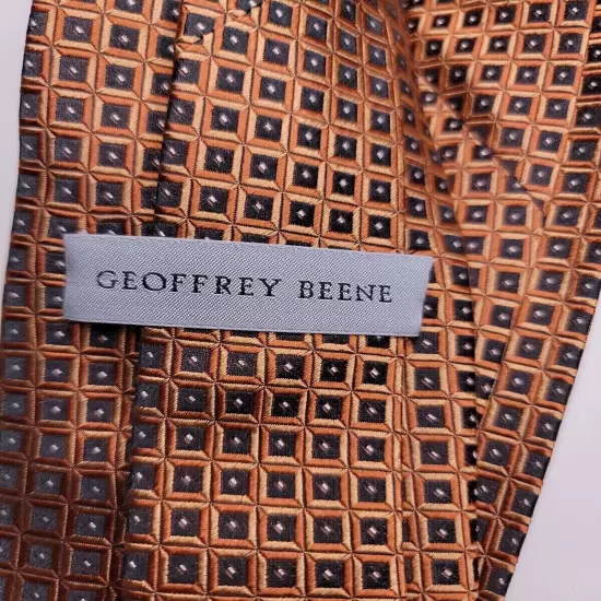 Geoffrey Beene Mens Formal Necktie 58"Lx3.25"W Orange/Black Neck Tie