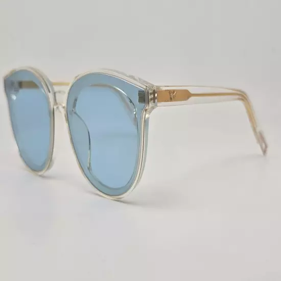 Gentle Monster Flatba Black Peter C1 Clear Gold Frame Light Blue Lens Sunglasses