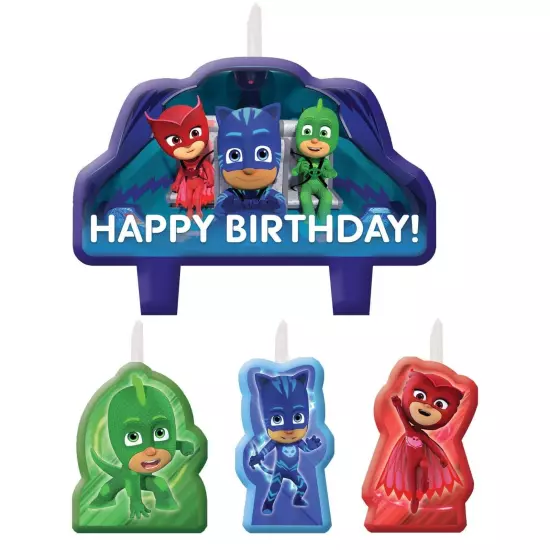 PJ MASKS Candle Set 4 candles Birthday Party Cake toppers, Amscan INC.