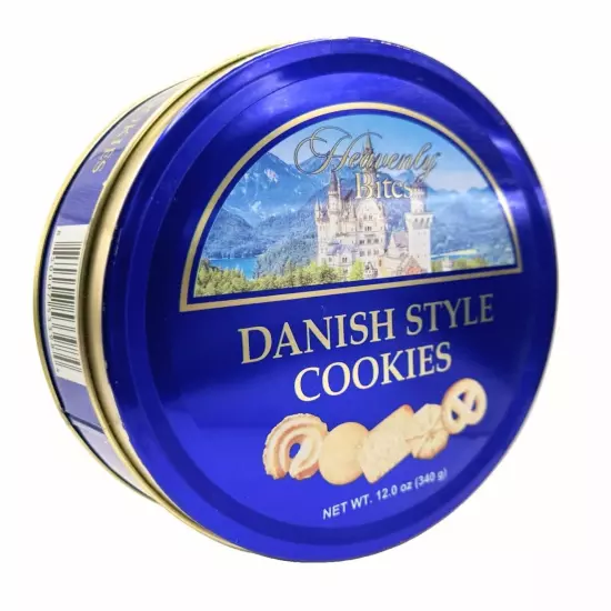 Danish Style Butter Cookies in Metal Tin 12 Ounce