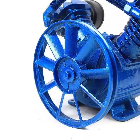 3HP 2-Piston V-Style Blue Air Compressor Head Pump Twin Cylinder Single Stage