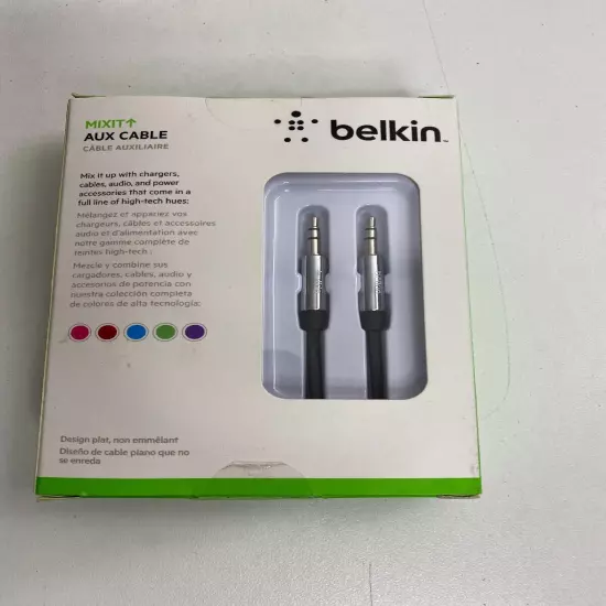 Belkin AV10127TT03-BLK 3.5mm MIXIT Aux Cable 3FT – Black New