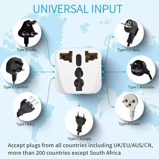 UK to US Travel Adapter, India to US Plug Adapter, Unidapt Adapters for USA, 2-P