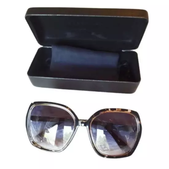 Derek Lam Sunglasses $375 Black Crystal Chips Smoke Gradient Lens 57-18-135 NIB