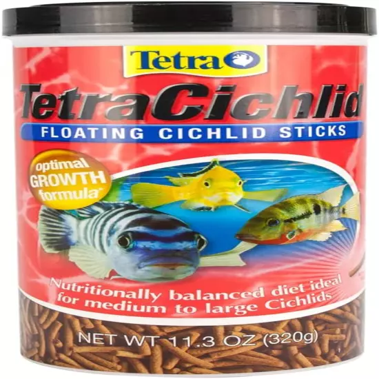 cichlid Floating Cichlid Sticks 11.3 Ounces, Pond Fish Food, Nutritionally Balan