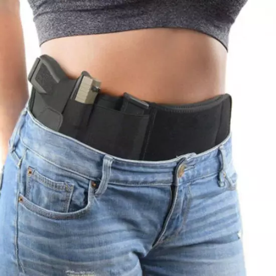 1pc Belly Gun Holster Invisible Belt Bag Concealed Carry Elastic Girdle WaiYEAA