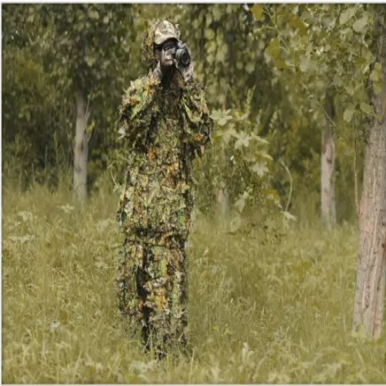 3D Bionic Camo Leaf Hunting Clothes Birding Tactical Airsoft Ghillie Suit