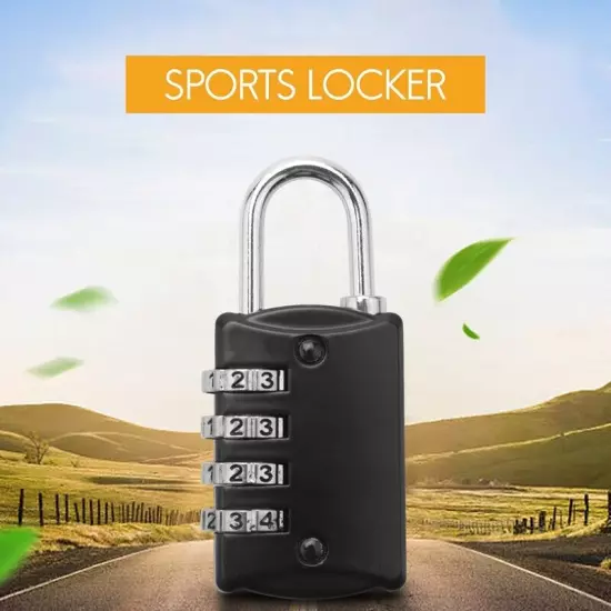 Combination-Padlock 4-Digit-Gym-Locker-Lock - 4 PCS Resettable Combo Lock2637