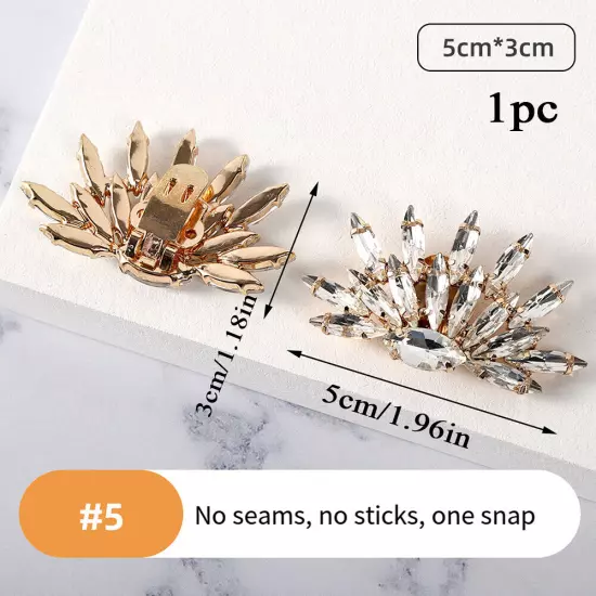 Diamante Rhinestone Shoe Clips Charms Buckle Removable Crystal Shoe Decoration