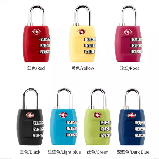 3X TSA Approved Luggage Lock Travel 3 Digit Combination Bags Suitcase Padlock