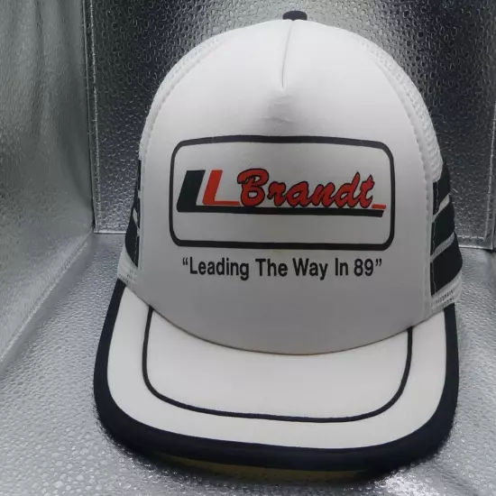 Three 3 Stripe Advertising Brandt Club 21 Snapback Mesh Hat Cap White Black 89