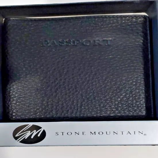 Stone Mountain Black Leather Passport Case Supple Soft 