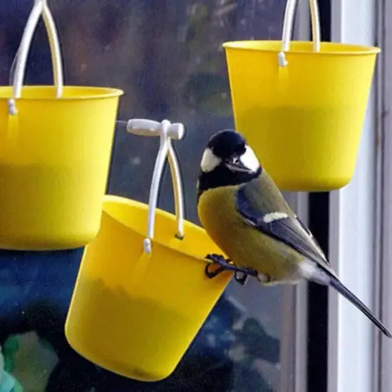  Wheel Bird Feeder Pet Bird Foraging Toys 8 Feeding Buckets with Food2255