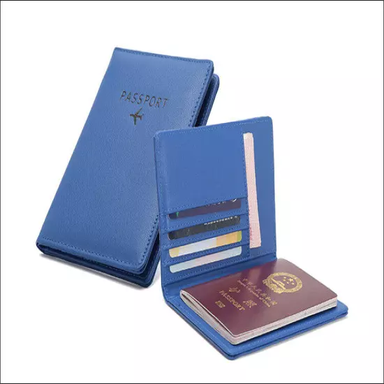 RFID Blocking Slim Leather Travel Passport Wallet ID Card Case Cover Holder US