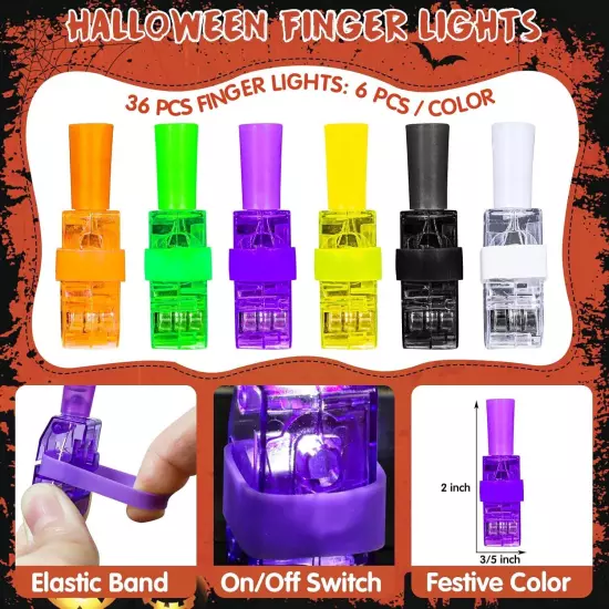 Halloween Party Favors for Kids, 36Pcs Orange, White, Black, Green, Purple 