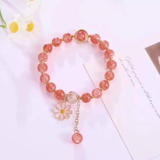 Crystal Bracelet Daisy Bracelet Beads Cute Girly Fashion Gelang Accessories C2N9