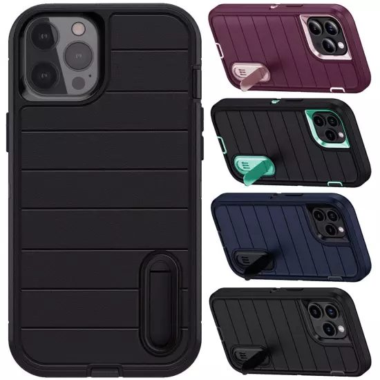 For iPhone 12 Pro Max/12 Pro/12 Shockproof Hybrid Rugged Hard Stand Case Cover