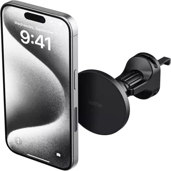 Magnetic Air Vent Car Mount Phone Holder - Includes Magnetic Ring Adapter