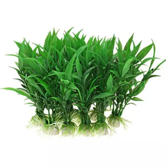 10X Artificial Green Seaweed Water Plants Plastic Fish Tank Aquarium Decorations