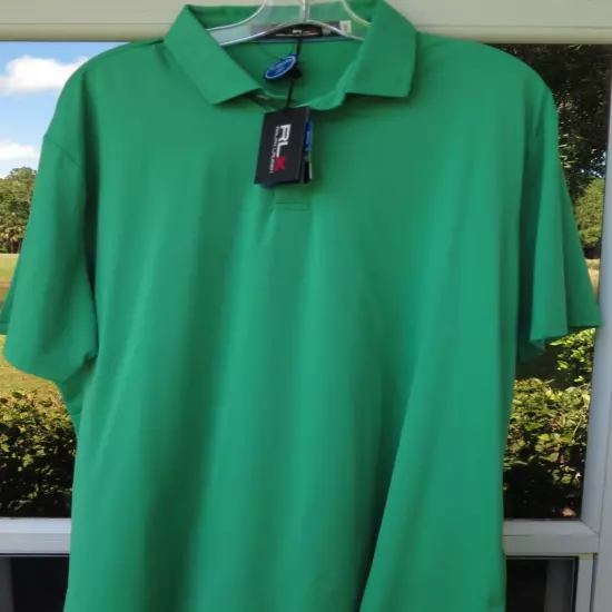 RLX Golf Ralph Lauren Mens Stretch Green Wicking Pullover Polo Shirt XL NWT NEW