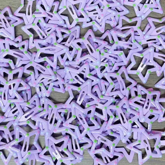 10-100pcs Y2k Star Hair Clips Women Girls Metal BB Snap Hair Pins Barrette