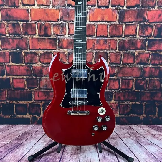 Custom shop Angus Young SG red electric guitar chrome hardware shipping quickly