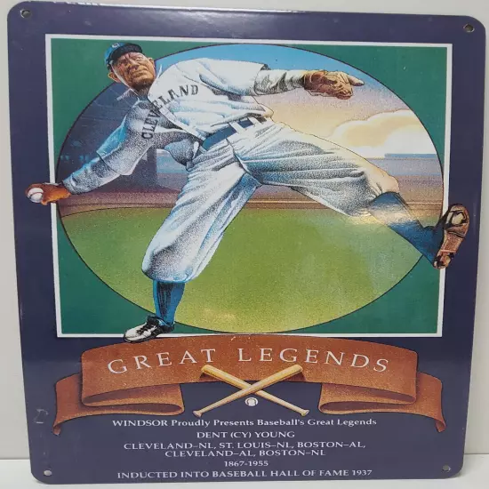 Great Legends Cy Young 1991 Baseball Wall Sign 10" X 14" Porcelain Sign