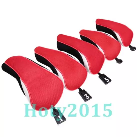 5pcs 1 3 5 UT Covers Golf Club Driver Fairway Wood Hybrid Head Cover set